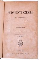 1876 Budapesti Szemle. 10. kötet. (19,20. szám.) Szerk.: Gyulai Pál. Bp.,1876, Franklin-Társulat, 2 sztl.lev.+1+448 p. Aranyozott gerincű félvászon-kötés