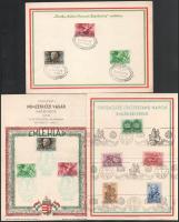 26 db emléklap 1938-tól sorokkal és blokkokkal