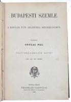 1885 Budapesti Szemle. 43. kötet. (103-105. szám.) Szerk.: Gyulai Pál. Bp.,1885, Franklin-Társulat, 2 sztl.lev.+1+480 p. Aranyozott gerincű félvászon-kötés
