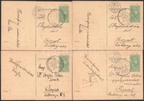 9 db 6f díjjegyes díjkiegészített levelezőlap VISSZATÉRT bélyegzésekkel