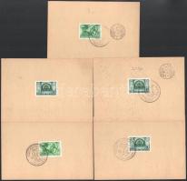 9 db 6f díjjegyes díjkiegészített levelezőlap VISSZATÉRT bélyegzésekkel