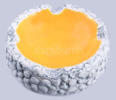 Király Károly hólyagos asztaldísz. Jelzett, tűzhibával, d: 18 cm