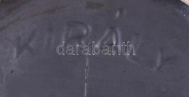 Király Károly hólyagos asztaldísz. Jelzett, tűzhibával, d: 18 cm