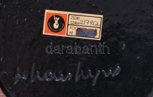 Lehoczkyné Lőwe Mária iparművész dísztál, jelzett, hibátlan, d: 28 cm