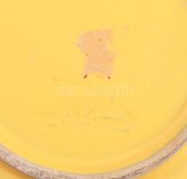 Iparművész mázas kerámia dísztál, d: 27,5 cm