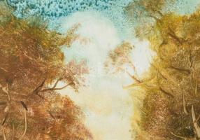 Szilágyi Imre (1942-): Társaság a szabadban. Olaj, farost, jelezve jobbra lent. 40x50 cm. Fakeretben