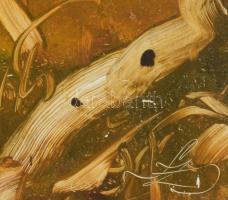 Szilágyi Imre (1942-): Társaság a szabadban. Olaj, farost, jelezve jobbra lent. 40x50 cm. Fakeretben