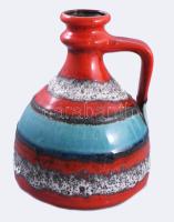 Vintage német multicolor váza, jelzett, hibátlan, m: 20,5 cm