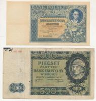 Lengyelország 1940. 500Zl + 1931. 20Zl T:F Poland 1940. 500 Zlotych + 1931. 20 Zlotych C:F