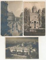 Bucharest, Bukarest, Bucuresti, Bucuresci; - 3 db régi román város képeslap / 3 pre-1945 Romanian town-view postcards