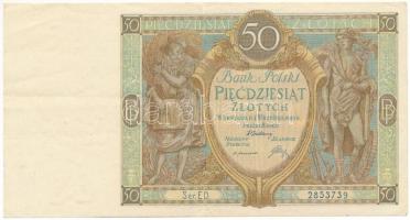 Lengyelország 1929. 50Zl "ED 2853739" T:F Poland 1929. 50 Zlotych "ED 2853739" C:F Krause 71.