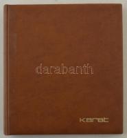 Használt, de jó állapotú barna műbőr négygyűrűs berakó album, összesen 6db berakólappal (180db férőhellyel) közepes méretű érmék számára