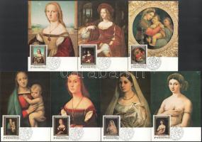 1979 Festmények (XVII.) - Állatfestmények sor 7 db CM-en + 1983 Festmények (XIX.) - Raffaello sor 7 ...