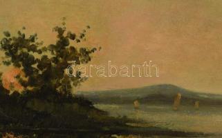 Edvi Illés Aladár (1870-1958): Balatoni vitorlások. Olaj, karton. Jelezve jobbra lent. Felületi sérü...