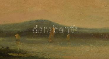 Edvi Illés Aladár (1870-1958): Balatoni vitorlások. Olaj, karton. Jelezve jobbra lent. Felületi sérü...