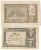 Lengyelország 1936. 2Zl + 1941. 2Zl T:F Poland 1936. 2 Złotych + 1941. 2 Złotych C:F