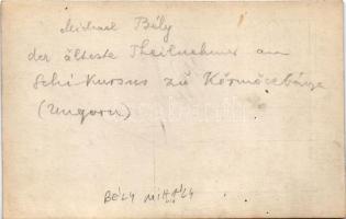 Körmöcbánya, Kremnitz, Kremnica; Bély Mihály (polgári iskolai igazgató, testnevelő tanár) síel, téli...