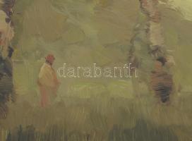 Kézdi Kovács László (1864-1942): Hazafelé. Olaj, karton, jelezve balra lent. Kézdi Kovács László aut...