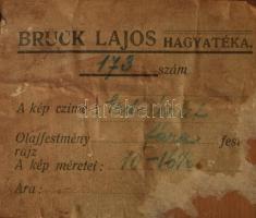 Bruck Lajos (1846-1910): Erdőrészlet. Olaj, fa, hátoldalon "Bruck Lajos hagyatéka" raglapp...