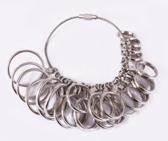 Fém gyűrűméretmérő szett, újszerű állapotban