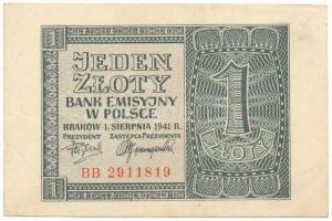 Lengyelország 1941. 1Zl "BB 2911819" T:F Poland 1941. 1 Złoty "BB 2911819" C:F Krause P#99