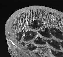 Ólomkristály lapováza, hántolt mintával, hibátlan, 18x15 cm