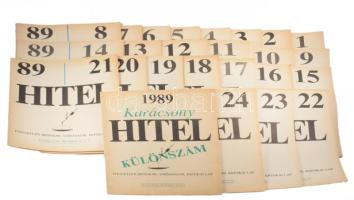 1989 A Hitel c. folyóirat teljes évfolyama: II. évf. 1-24. sz. + 1989. karácsonyi különszám. Szerk.:...