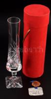 Francia ólomkristály váza, jelzett, hibátlan, dobozában, m: 24,5 cm