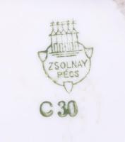 Zsolnay váza, jelzett, kopással, m: 14 cm