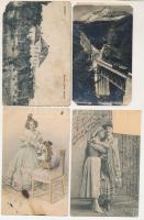 33 db RÉGI vegyes témájú, sérült képeslap / 33 pre-1945 damaged postcards in various topics