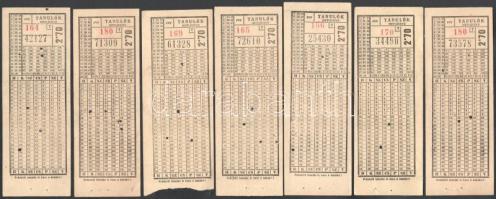 ca 1950 FVV (Fővárosi Villamos Vasút) jegyek 7 db