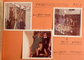 cca 1960-1970 kb 70 darabos német fotóalbum, ünnepségek, utazások, motorverseny, stb,