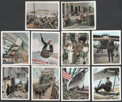 cca 1935-1940 Német cigaretta gyűjtőkártyák történelmi és katonai témájú képekkel, 30 db, albumlapok...