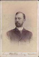 cca 1880 Bächer Béla műgyűjtő keményhátú fotó 11x17 cm