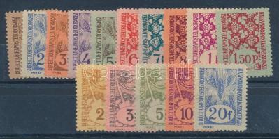 Nagyvárad 1945 A sor 15 db bélyege, az egyik 10f és 1P hiányzik