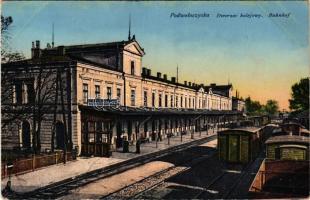 Pidvolochysk, Podwoloczyska; Dworzec kolejowy / Bahnhof / railway station, locomotive, train (EK)