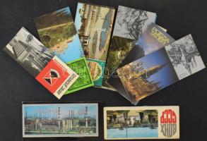 12 db MODERN külföldi város képeslapfüzet (hosszúkás) / 12 modern foreign town postcard booklets (large-sized)