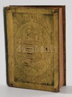 1914 ,,Tárcza naptár", minikönyv formátumú tárcanaptár, díszes, magyar címert ábrázoló fém borítóval, aranyozott lapélekkel, kitöltetlen, 45x34 mm