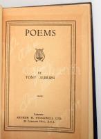 Auburn, Tony: Poems. A szerző által dedikált példány. / Signed by the author. London, é.n. (cca 1939), Arthur H. Stockwell Ltd., 46+(2) p. Angol nyelven. Aranyozott egészvászon-kötésben, foltos borítóval.