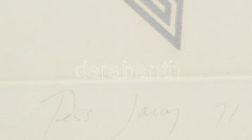 Tess Jaray (1937-): Geometrikus formák (cím nélkül), 1971. Rézkarc, papír, jelzett. Művészpéldány A/...