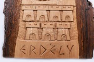 Erdély faragott falidísz, 40x25 cm