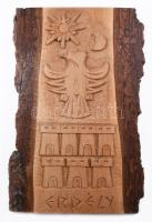 Erdély faragott falidísz, 39x26 cm