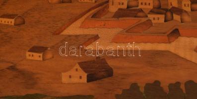 Szatmárnémeti látképének intarziaképe, 30x46 cm