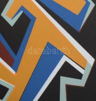 Frank Magda (1914-1997): Geometrikus kompozíció. Szitanyomat, papír, jelzett, számozott (6/40), lapm...