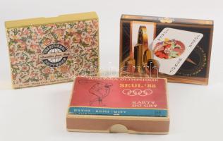 3 csomag francia kártya, közte az 1988. szöüli olimpia alkalmából kiadott (kissé sérült), valamint két bontatlan