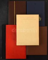 4 db kis / közepes méretű berakó, közte zöld Schaubek tokkal, kék Philux + gyenge állapotú blokkbera...