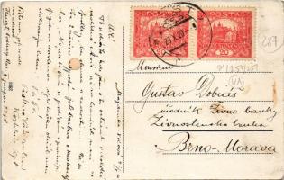 1920 Ökörmező, Volove Polje, Volové, Mizhhirya; utca részlet, templom / street view, church (EK)