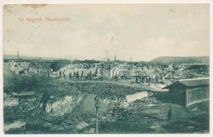 1909 Marosújvár, Uioara, Ocna Mures; sóhegyek a bányánál, bányászok. Füssy J. kiadása / salt mine, miners (Rb)