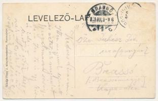 1909 Marosújvár, Uioara, Ocna Mures; sóhegyek a bányánál, bányászok. Füssy J. kiadása / salt mine, m...