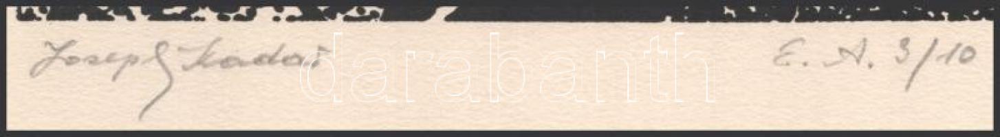 Joseph Kádár (1936-2019): Dualista kompozíció. Szitanyomat, papír, jelzett, művészpéldány E.A. 3/10 ...